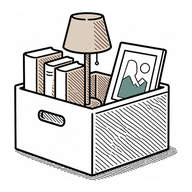 Sorting and organizing icon for senior downsizing services